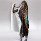 Wadjet Fiery Serpent Hooded Blanket Egyptian Ankh Symbol in Dark Flame Protector Theme