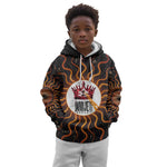 Wadjet Fiery Serpent Kid Hoodie Egyptian Ankh Symbol in Dark Flame Protector Theme