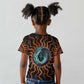 Wadjet Fiery Serpent Kid T shirt Egyptian Ankh Symbol in Dark Flame Protector Theme