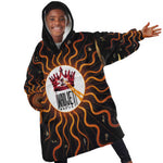 Wadjet Fiery Serpent Kid Wearable Blanket Hoodie Egyptian Ankh Symbol in Dark Flame Protector Theme