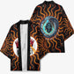 Wadjet Fiery Serpent Kimono Egyptian Ankh Symbol in Dark Flame Protector Theme