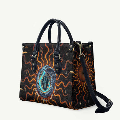 Wadjet Fiery Serpent Leather Bag Egyptian Ankh Symbol in Dark Flame Protector Theme