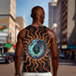 Wadjet Fiery Serpent Men Tank Top Egyptian Ankh Symbol in Dark Flame Protector Theme