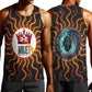 Wadjet Fiery Serpent Men Tank Top Egyptian Ankh Symbol in Dark Flame Protector Theme