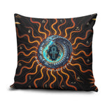 Wadjet Fiery Serpent Pillow Cover Egyptian Ankh Symbol in Dark Flame Protector Theme