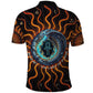 Wadjet Fiery Serpent Polo Shirt Egyptian Ankh Symbol in Dark Flame Protector Theme