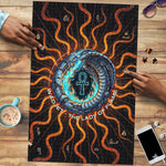Wadjet Fiery Serpent Puzzle Egyptian Ankh Symbol in Dark Flame Protector Theme