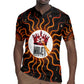 Wadjet Fiery Serpent Rugby Jersey Egyptian Ankh Symbol in Dark Flame Protector Theme