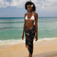 Wadjet Fiery Serpent Sarong Egyptian Ankh Symbol in Dark Flame Protector Theme