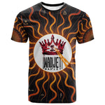 Wadjet Fiery Serpent T shirt Egyptian Ankh Symbol in Dark Flame Protector Theme