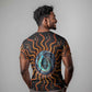 Wadjet Fiery Serpent T shirt Egyptian Ankh Symbol in Dark Flame Protector Theme