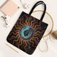 Wadjet Fiery Serpent Tote Bag Egyptian Ankh Symbol in Dark Flame Protector Theme