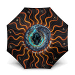 Wadjet Fiery Serpent Umbrella Egyptian Ankh Symbol in Dark Flame Protector Theme