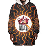 Wadjet Fiery Serpent Wearable Blanket Hoodie Egyptian Ankh Symbol in Dark Flame Protector Theme