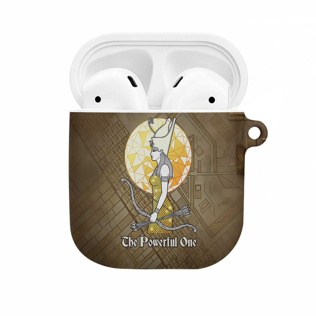 Wosret Egyptian AirPods Case with Golden Scepter and Archer Motif in Ancient Protector