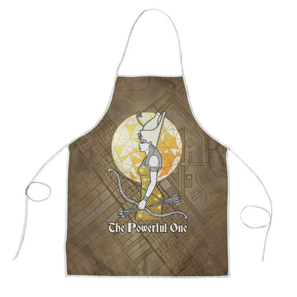 Wosret Egyptian Apron with Golden Scepter and Archer Motif in Ancient Protector