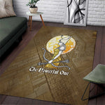 Wosret Egyptian Area Rug with Golden Scepter and Archer Motif in Ancient Protector