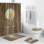 Wosret Egyptian Bathroom Set with Golden Scepter and Archer Motif in Ancient Protector