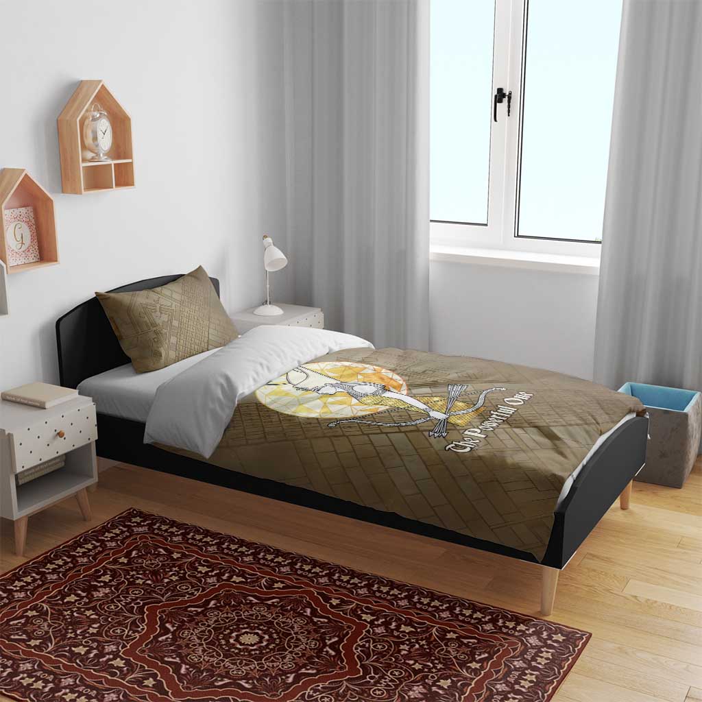 Wosret Egyptian Bedding Set with Golden Scepter and Archer Motif in Ancient Protector