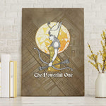 Wosret Egyptian Canvas Wall Art with Golden Scepter and Archer Motif in Ancient Protector