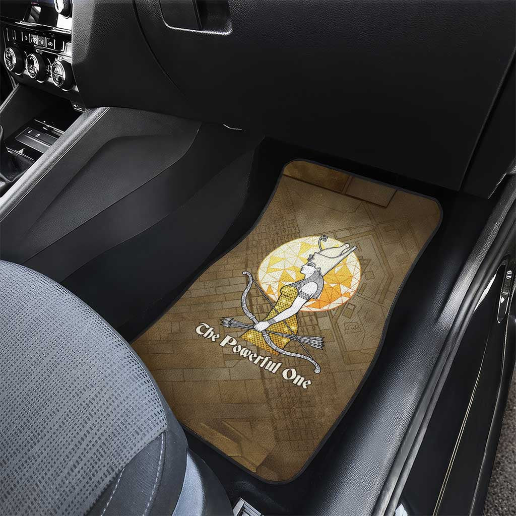 Wosret Egyptian Car Mats with Golden Scepter and Archer Motif in Ancient Protector