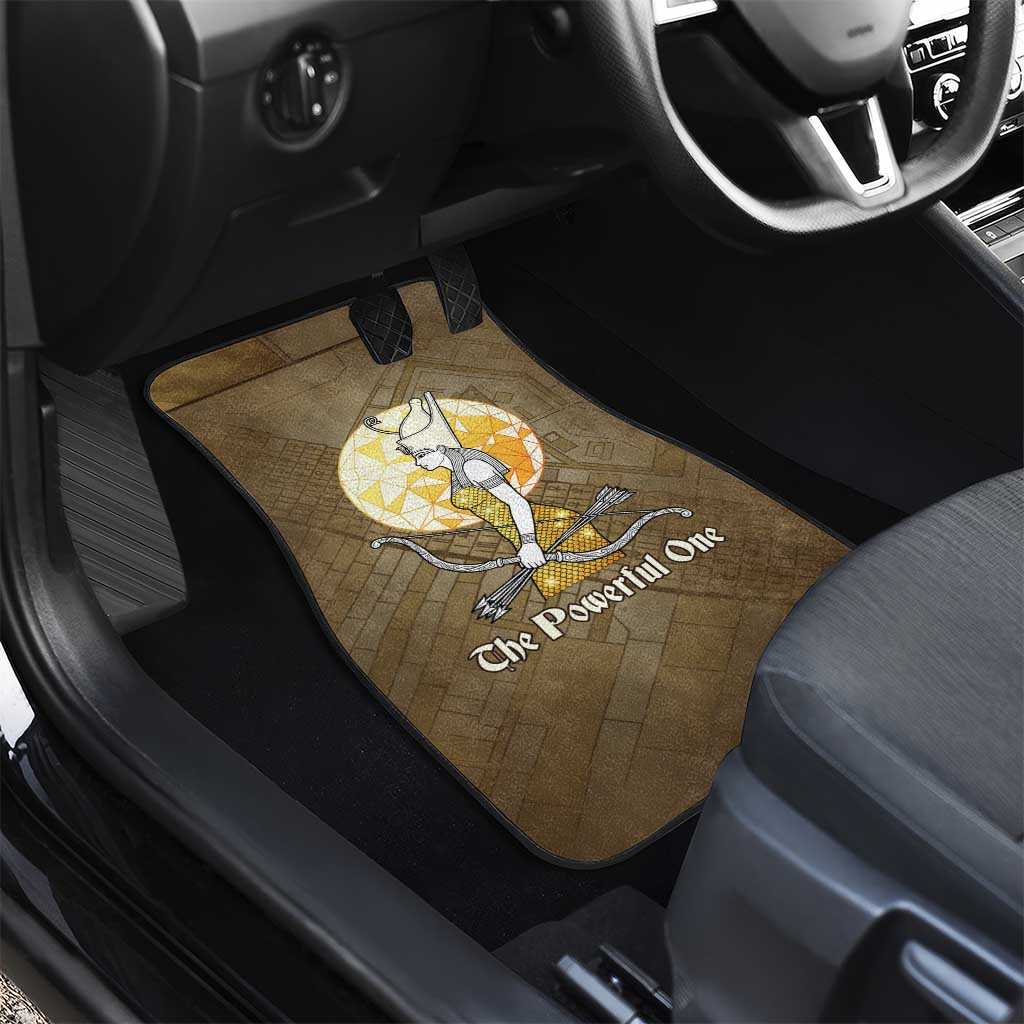 Wosret Egyptian Car Mats with Golden Scepter and Archer Motif in Ancient Protector