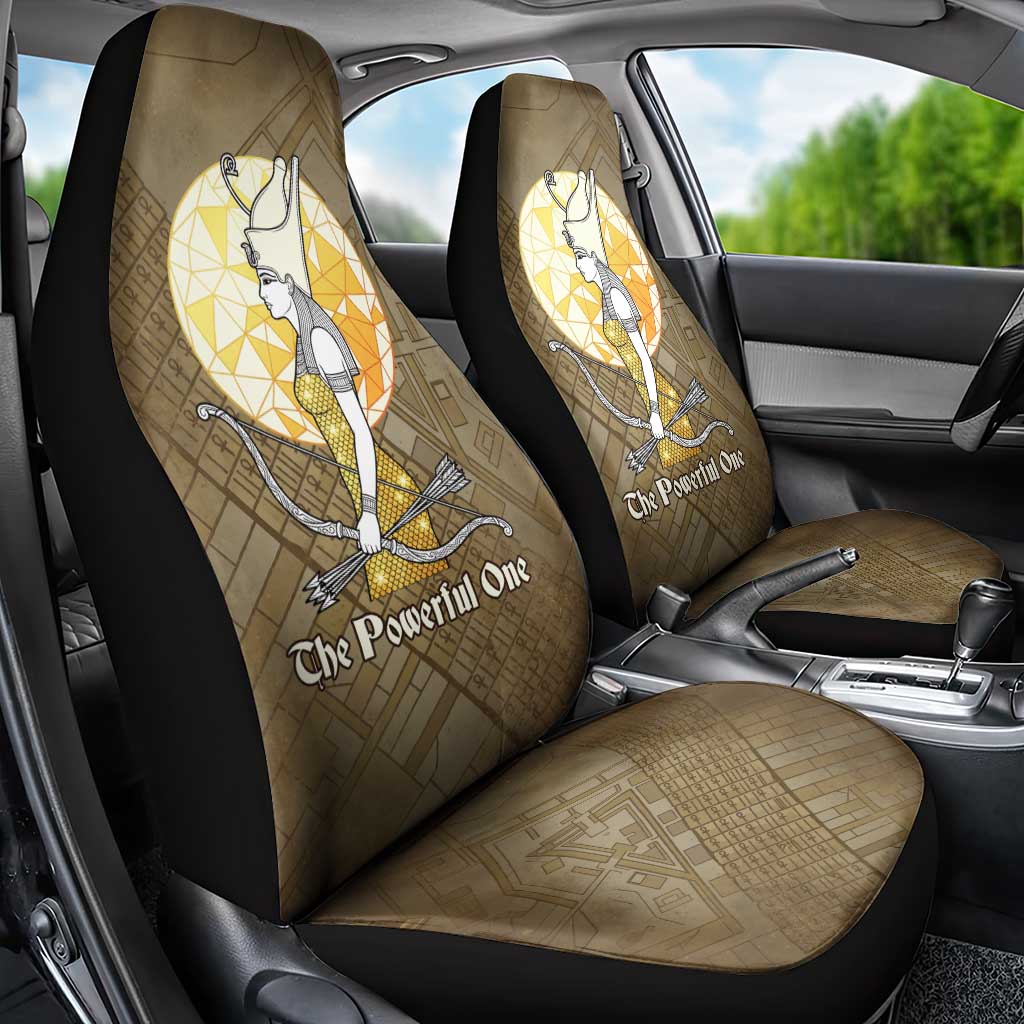 Wosret Egyptian Car Seat Cover with Golden Scepter and Archer Motif in Ancient Protector