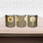 Wosret Egyptian Ceramic Mug with Golden Scepter and Archer Motif in Ancient Protector
