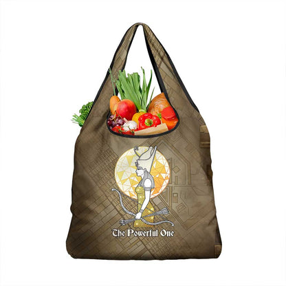 Wosret Egyptian Grocery Bag with Golden Scepter and Archer Motif in Ancient Protector