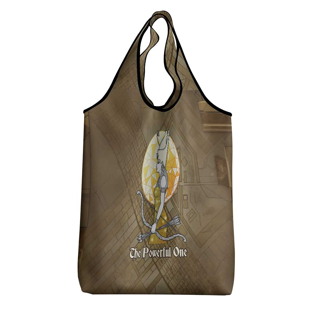 Wosret Egyptian Grocery Bag with Golden Scepter and Archer Motif in Ancient Protector