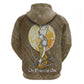 Wosret Egyptian Hoodie with Golden Scepter and Archer Motif in Ancient Protector