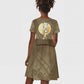 Wosret Egyptian Kid Short Sleeve Dress with Golden Scepter and Archer Motif in Ancient Protector