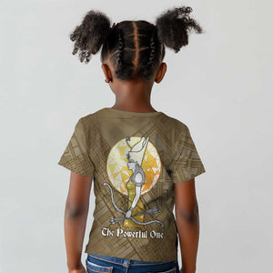 Wosret Egyptian Kid T shirt with Golden Scepter and Archer Motif in Ancient Protector