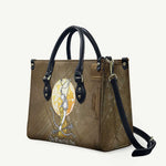 Wosret Egyptian Leather Bag with Golden Scepter and Archer Motif in Ancient Protector
