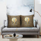 Wosret Egyptian Pillow Cover with Golden Scepter and Archer Motif in Ancient Protector