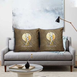Wosret Egyptian Pillow Cover with Golden Scepter and Archer Motif in Ancient Protector