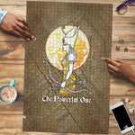 Wosret Egyptian Puzzle with Golden Scepter and Archer Motif in Ancient Protector