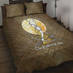 Wosret Egyptian Quilt Bed Set with Golden Scepter and Archer Motif in Ancient Protector