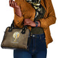 Wosret Egyptian Shoulder Handbag with Golden Scepter and Archer Motif in Ancient Protector
