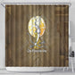 Wosret Egyptian Shower Curtain with Golden Scepter and Archer Motif in Ancient Protector