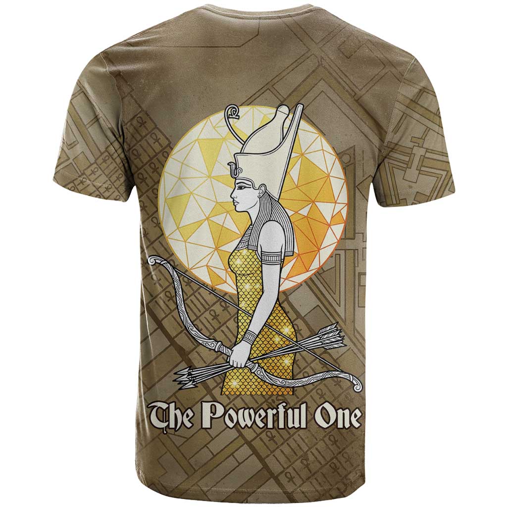 Wosret Egyptian T shirt with Golden Scepter and Archer Motif in Ancient Protector