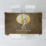 Wosret Egyptian Tablecloth with Golden Scepter and Archer Motif in Ancient Protector