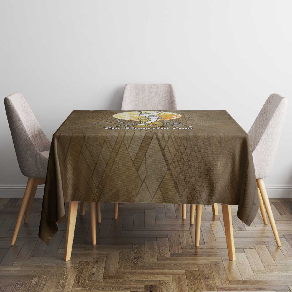 Wosret Egyptian Tablecloth with Golden Scepter and Archer Motif in Ancient Protector