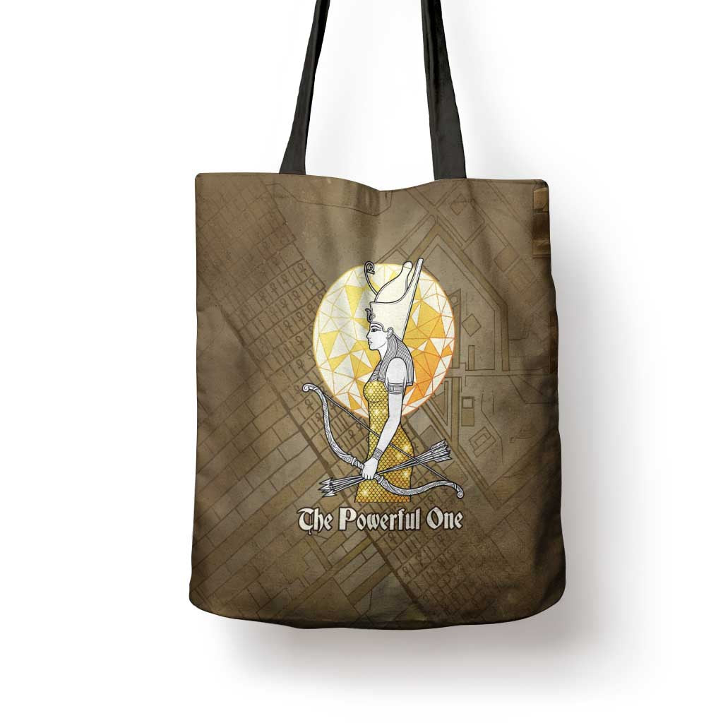 Wosret Egyptian Tote Bag with Golden Scepter and Archer Motif in Ancient Protector