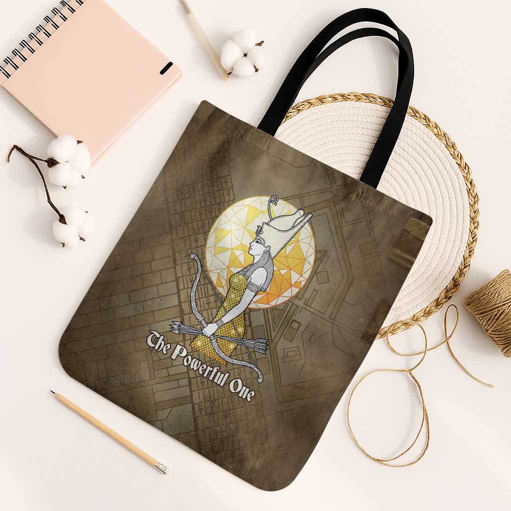 Wosret Egyptian Tote Bag with Golden Scepter and Archer Motif in Ancient Protector