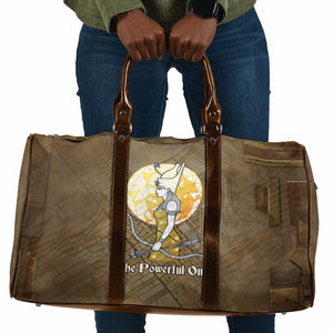 Wosret Egyptian Travel Bag with Golden Scepter and Archer Motif in Ancient Protector
