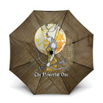Wosret Egyptian Umbrella with Golden Scepter and Archer Motif in Ancient Protector