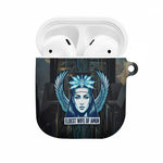 Wosret Winged Crown AirPods Case Egyptian Cyber Circuit Design in Futuristic Blue Theme