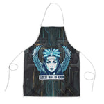 Wosret Winged Crown Apron Egyptian Cyber Circuit Design in Futuristic Blue Theme