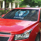 Wosret Winged Crown Auto Sun Shade Egyptian Cyber Circuit Design in Futuristic Blue Theme